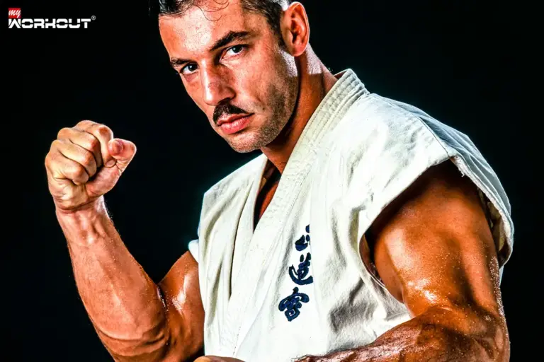 Andy Hug - der Samurai mit den blauen Augen Andy Hug im weissen Karate Kostüm