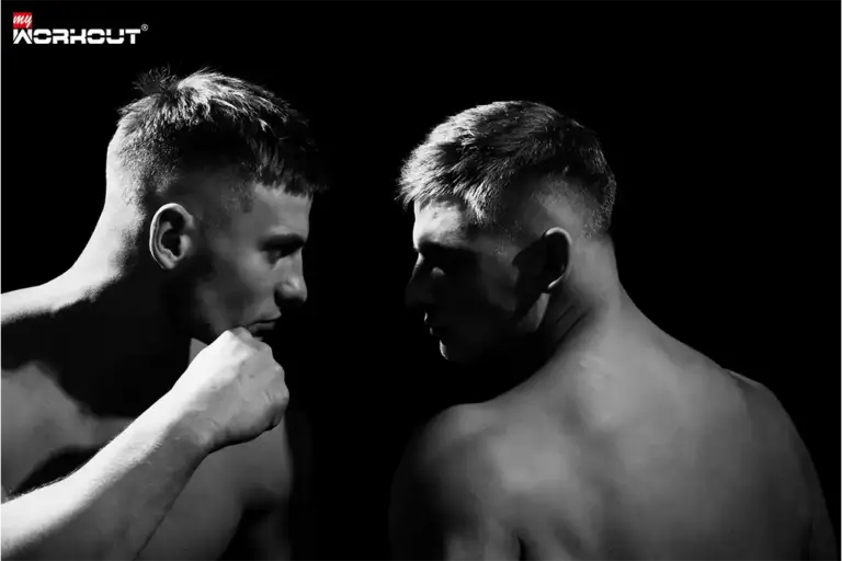 Bare-Knuckle: Die originale Form des Boxens zwei männer beim bare knuckle boxen ( Faustkampf )