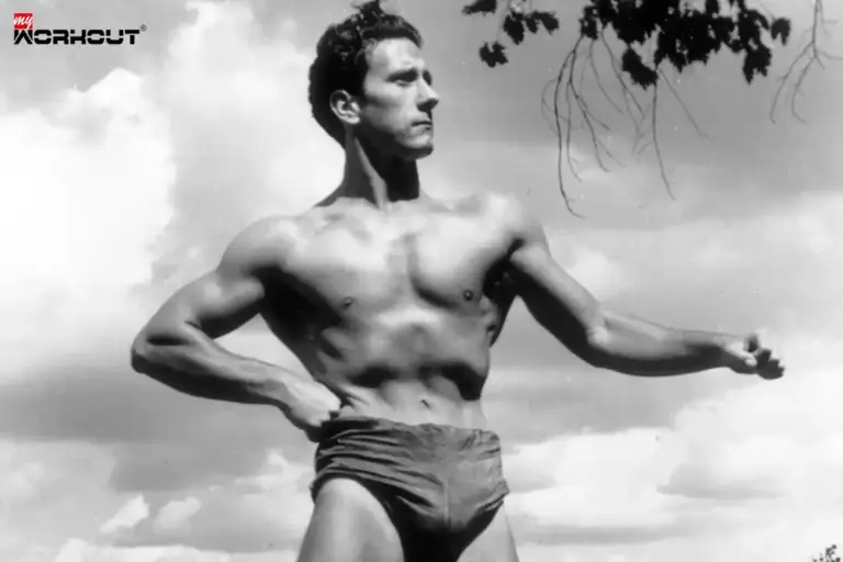 Joe Weider – Der Vater des Bodybuildings Joe weider mit muskulösen oberkörper