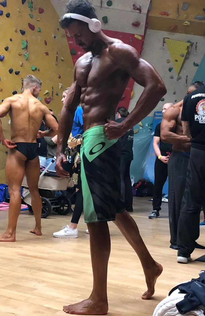 Bodybuilder Daniel Schwarzenberger Backstage