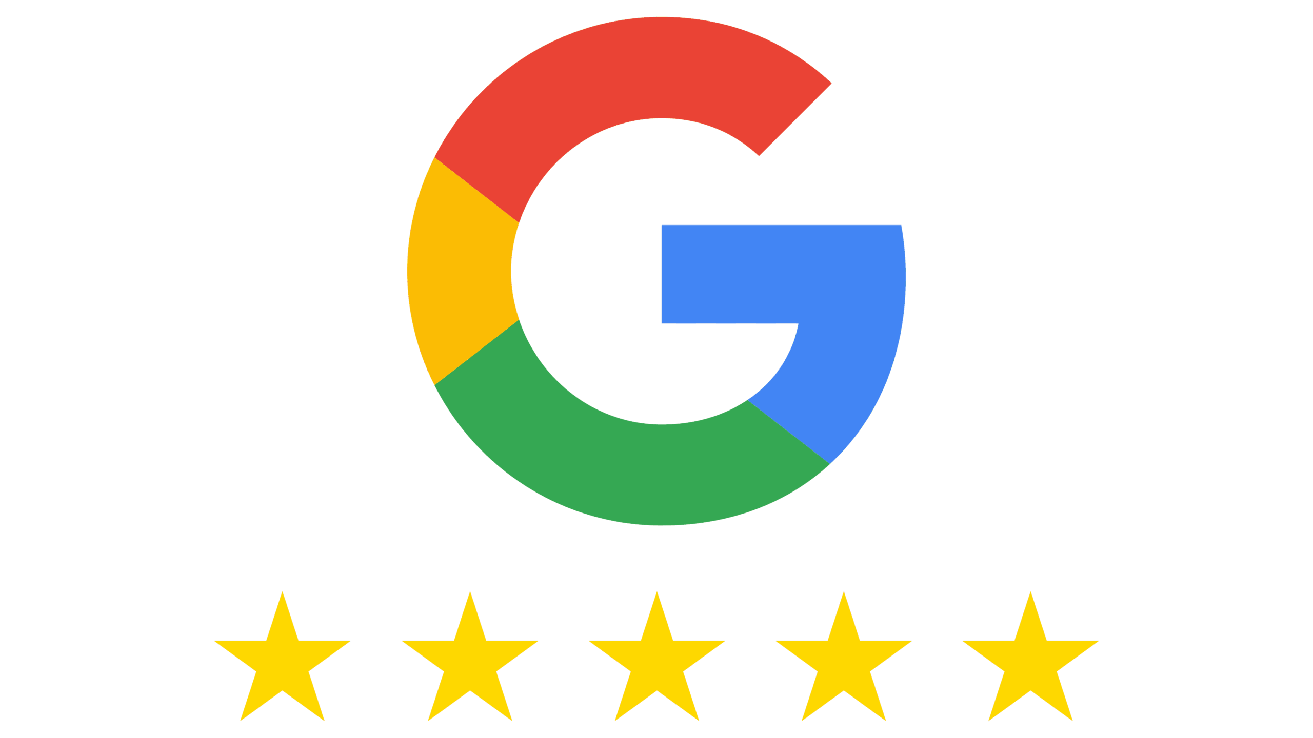 Farbiges Google G mit 5 gelben Sternen darunter